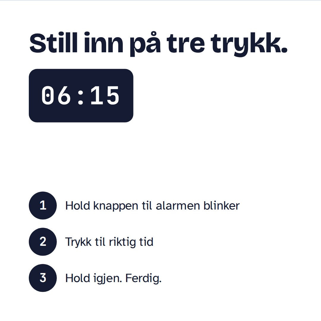 Still inn alarmen på tre trykk